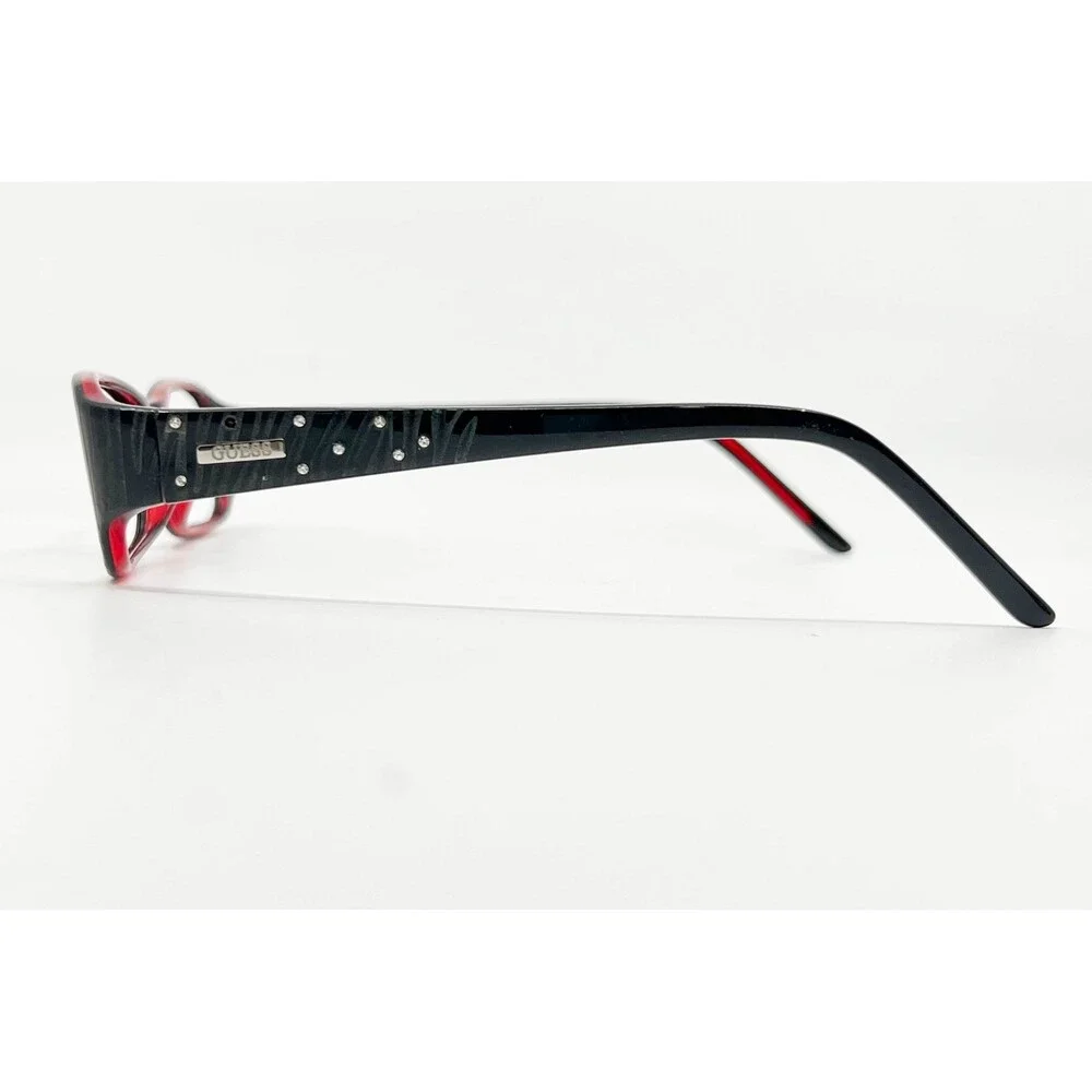Guess Eyeglasses Frames Womens Black Red GU 1564 BLKRD Rhinestone 52-16-135